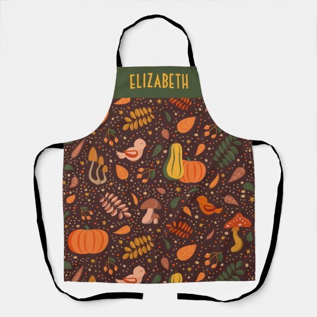 Autumn Harvest Personalised Chef's Apron (Front)