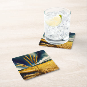 Autumn Harvest Prairie Gold Paper Coaster