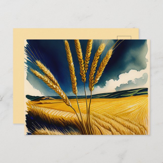 Autumn Harvest Prairie Gold Postcard (Front/Back)