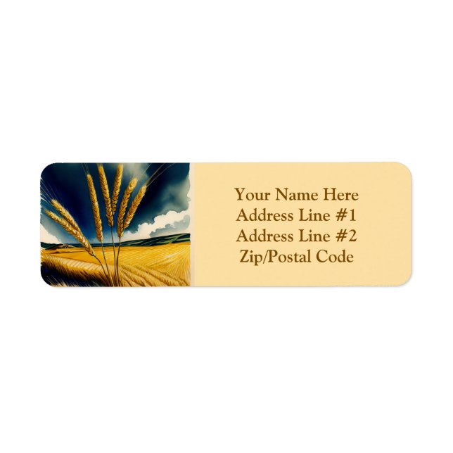 Autumn Harvest Prairie Gold Return Address Label (Front)