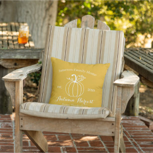 Autumn Harvest Pumpkin Family Thanksgiving Decor Cushion
