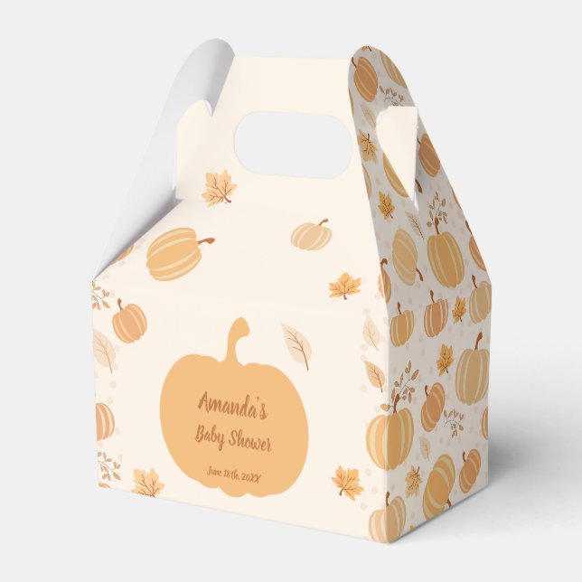 Autumn Harvest Pumpkin Pastel 2 Baby Shower Favour Box (Front Side)