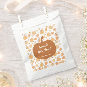Autumn Harvest Pumpkin Pastel Baby Shower 2 Favour Bags