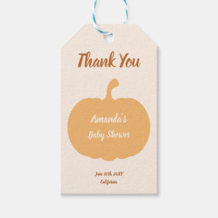 Autumn Harvest Pumpkin Pastel Baby Shower Gift Tags