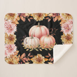 Autumn Harvest Pumpkin Patch Sherpa Blanket