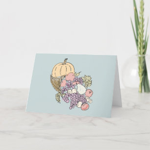 Autumn Harvest Pumpkin Peach Painting Thank You Card