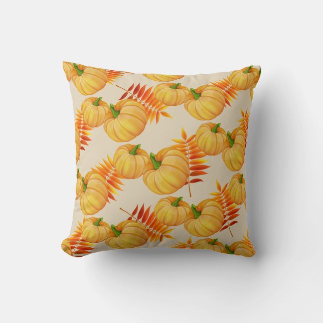 Autumn Harvest Pumpkin Pillow (Front)