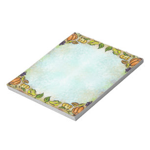 Autumn Harvest Pumpkins Grapes  Notepad