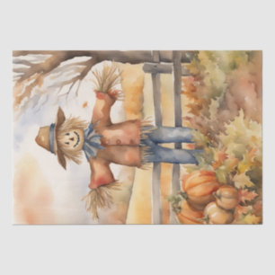 Autumn Harvest: Scarecrow in Fall Decoupage Tissue Paper
