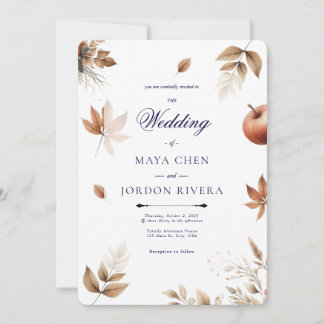 Autumn Harvest Season Wedding  Invitation