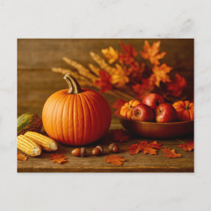 Autumn Harvest Still Life Postcard