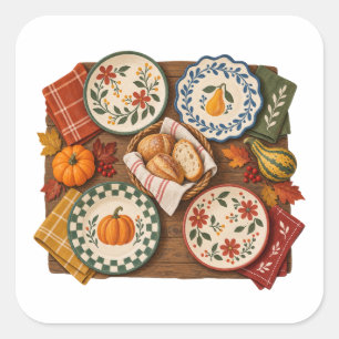 Autumn Harvest Table Plates and Bread Stickers