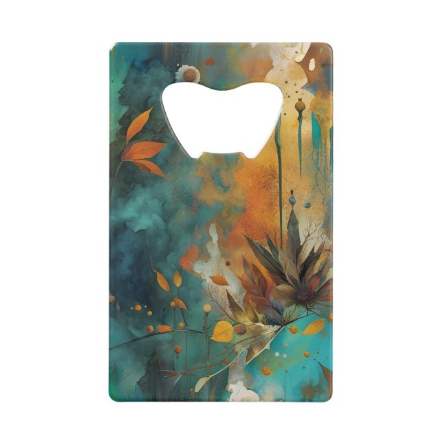 Autumn Harvest Teal Rust Gold Abstract (Front)