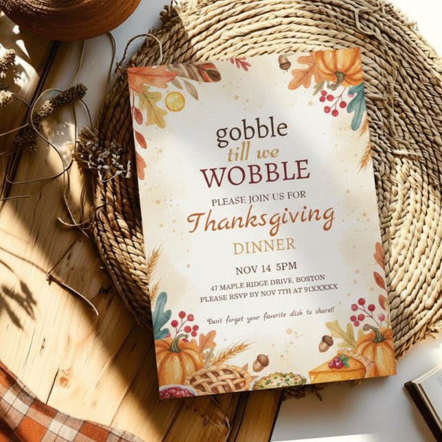 Autumn Harvest Thanksgiving Dinner Invitation (Traditional Thanksgiving)