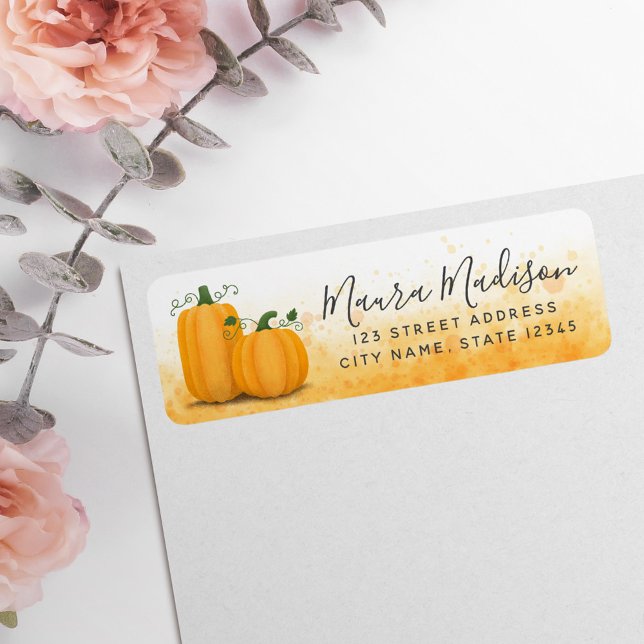 Autumn harvest Thanksgiving pumpkin return address (Creator Uploaded)