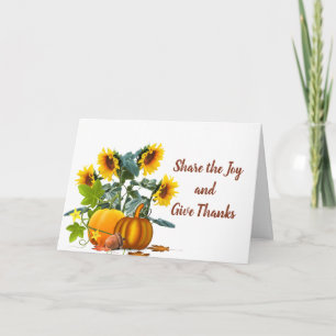 Autumn Harvest Thanksgiving with Inside Greeting  Holiday Card