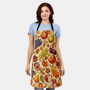 Autumn Harvest Watercolor Pattern Apron