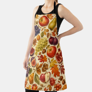 Autumn Harvest Watercolor Pattern  Apron