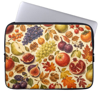 Autumn Harvest Watercolor Pattern Laptop Sleeve