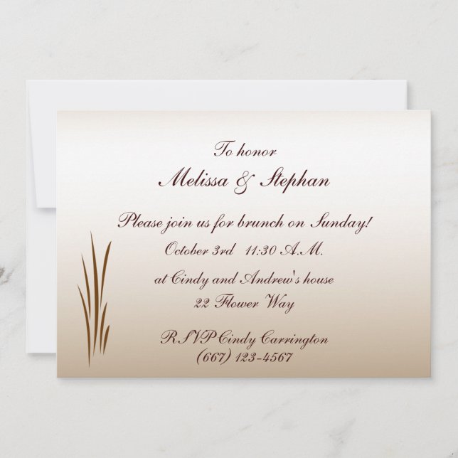 Autumn Harvest Wedding Brunch Invitation (Front)