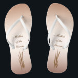 Autumn Harvest Wedding Mother of the Groom Jandals<br><div class="desc">The autumn harvest is the theme of these elegant Mother of the  Groom flip flops which feature grain on a bronze background.  All text can be customised for your special occasion.</div>