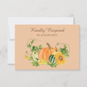 Autumn Harvest Wedding RSVP Card