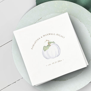 Autumn Harvest White Pumpkin Napkin