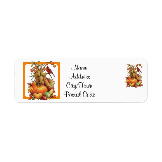 Autumn Harvest White Return Address Labels (Front)