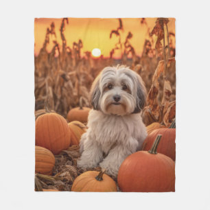 Autumn Havanese Fleece Blanket