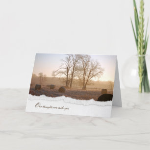 autumn hay bales in field card