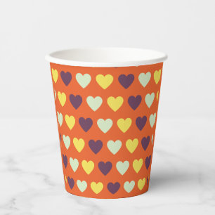 Autumn Hearts Paper Cups