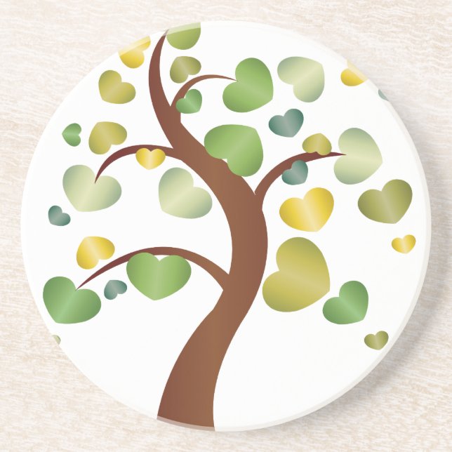 Autumn Hearts Tree Coaster (Front)