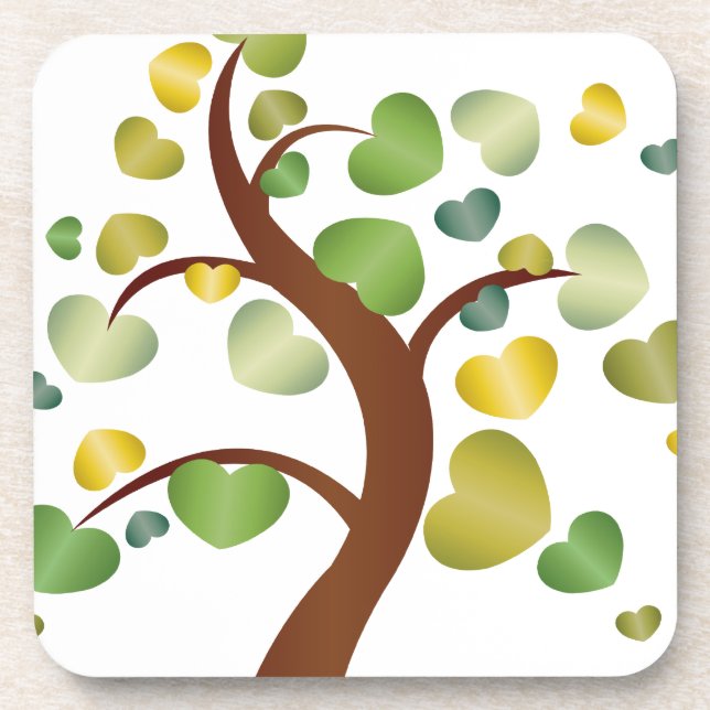 Autumn Hearts Tree Coaster (Front)