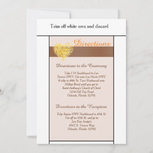 Autumn Hearts Wedding 3.5x6 Directions Card