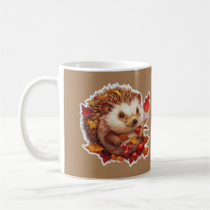 Autumn Hedgehog Adventure Coffee Mug
