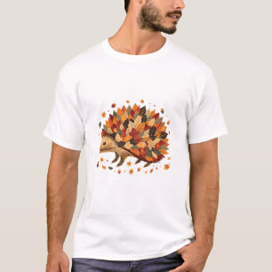 Autumn Hedgehog Made of Colorful Leaves T-Shirt