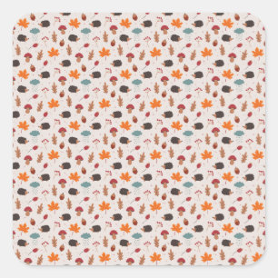 Autumn hedgehog square sticker