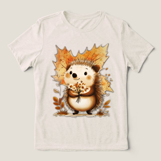  Autumn Hedgehog Tri-Blend Shirt (Design Front)