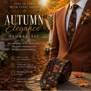 Autumn Heritage Leaves Luxury Fall Tie