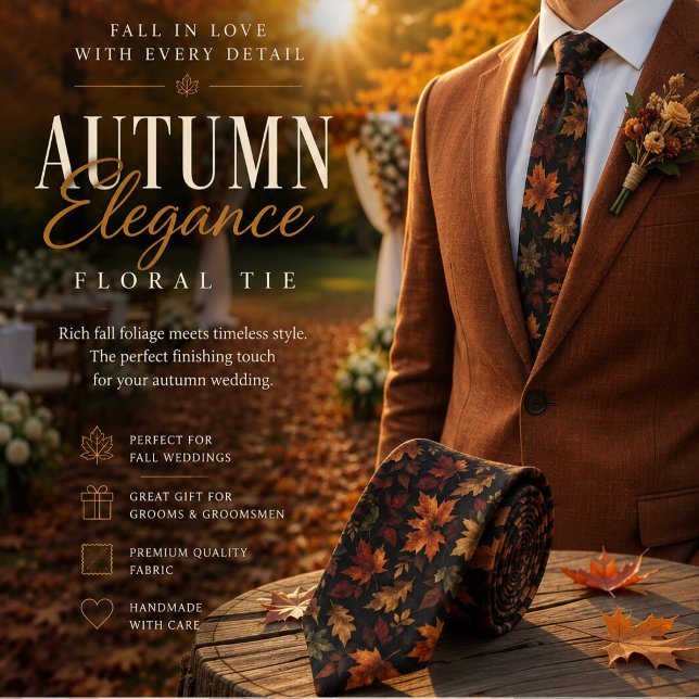 Autumn Heritage Leaves Luxury Fall Tie (Creator Uploaded)