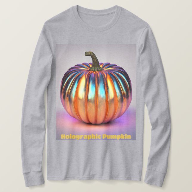 Autumn Holographic Pumpkin T-Shirt  (Design Front)