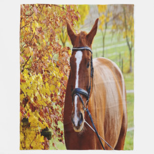 Autumn Horse Fleece Blanket