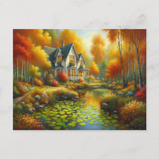 Autumn House Lake Postcard