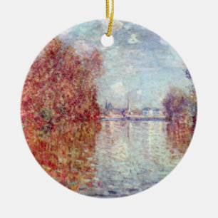 Autumn in Argenteuil by Claude Monet Ceramic Tree Decoration