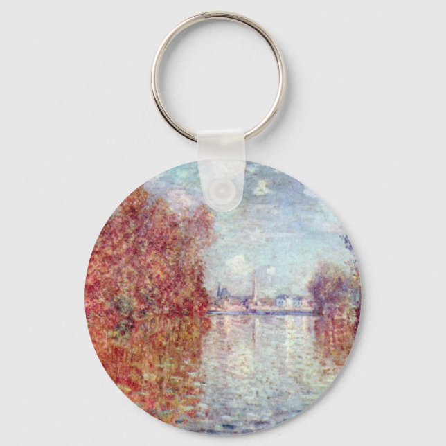 Autumn in Argenteuil by Claude Monet Key Ring (Front)