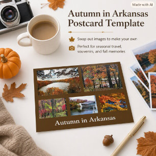 Autumn in Arkansas Seasonal Travel Photo Postcard