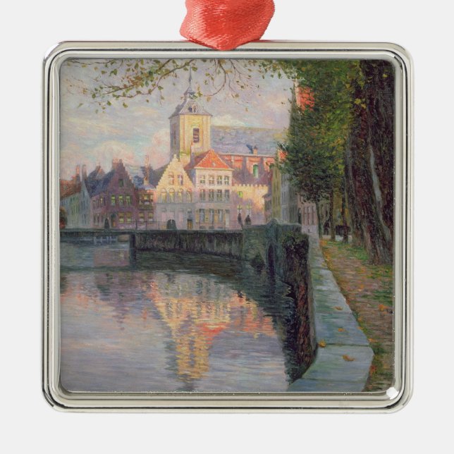Autumn in Bruges Metal Tree Decoration (Front)