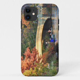 Autumn in Central Park: Boaters by Bow Bridge  #01 iPhone 11 Case