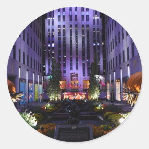 Autumn in Channel Gardens Rockefeller Centre NYC Classic Round Sticker