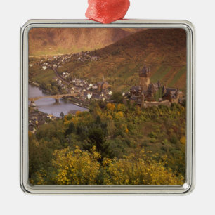Autumn in Cochem, Rheinland Pfalz, Germany Metal Tree Decoration